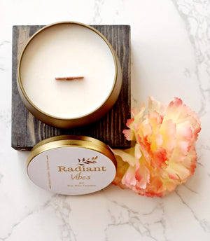 Radiant Vibes | Wood Wick Candle | Luxury Candles | Travel Gifts